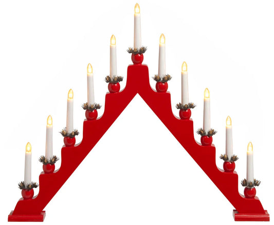 Adventsljusstake Falun 11 lampor Röd