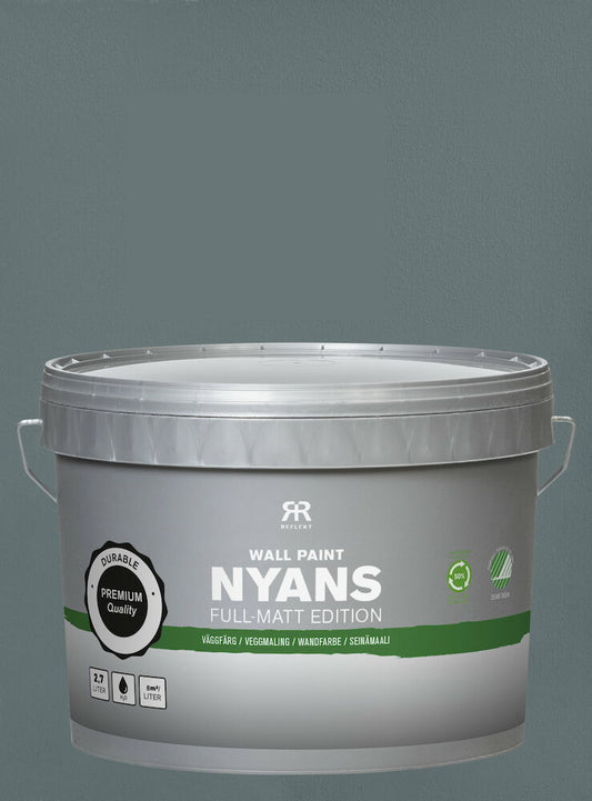 Väggfärg Nyans Full Matt Edition 2,7 liter Dark Storm Närmaste NCS-kod:S6005-B20G