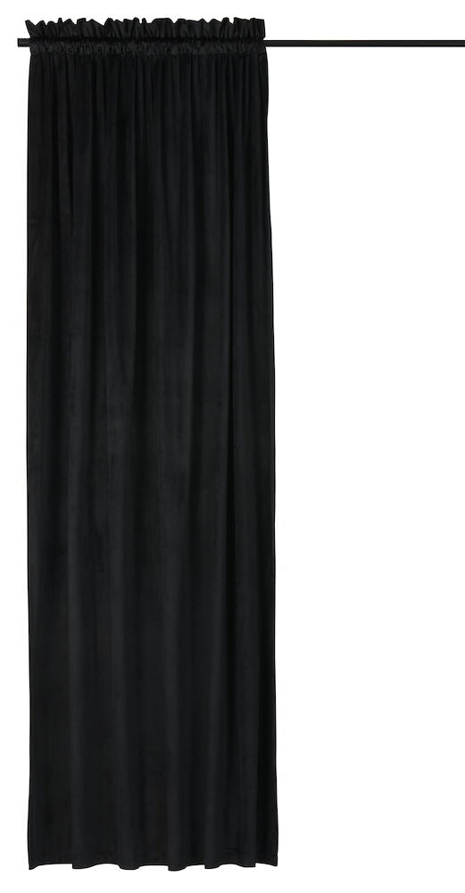 Gardinlängd Vivi 135x220 cm Svart Polyestersammet 1-pack