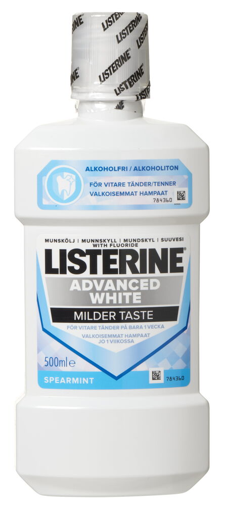 Munskölj Listerine 500 ml Advance White Mildare Smak
