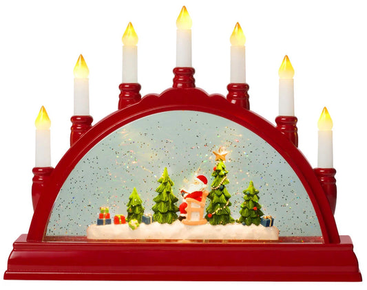 Adventsljusstake Vattnäs 7 lampor Röd