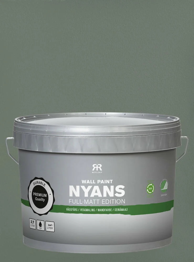 Väggfärg Nyans Full Matt Edition 2,7 liter Estate Green Närmaste NCS-kod: S6005-G50Y