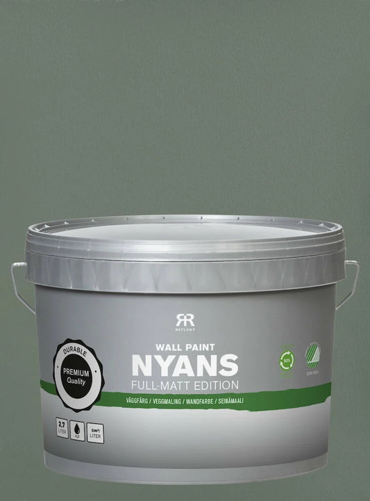 Väggfärg Nyans Full Matt Edition 2,7 liter Estate Green Närmaste NCS-kod: S6005-G50Y