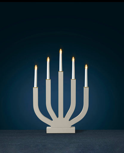 Adventsljusstake Linghed 5 lampor Beige