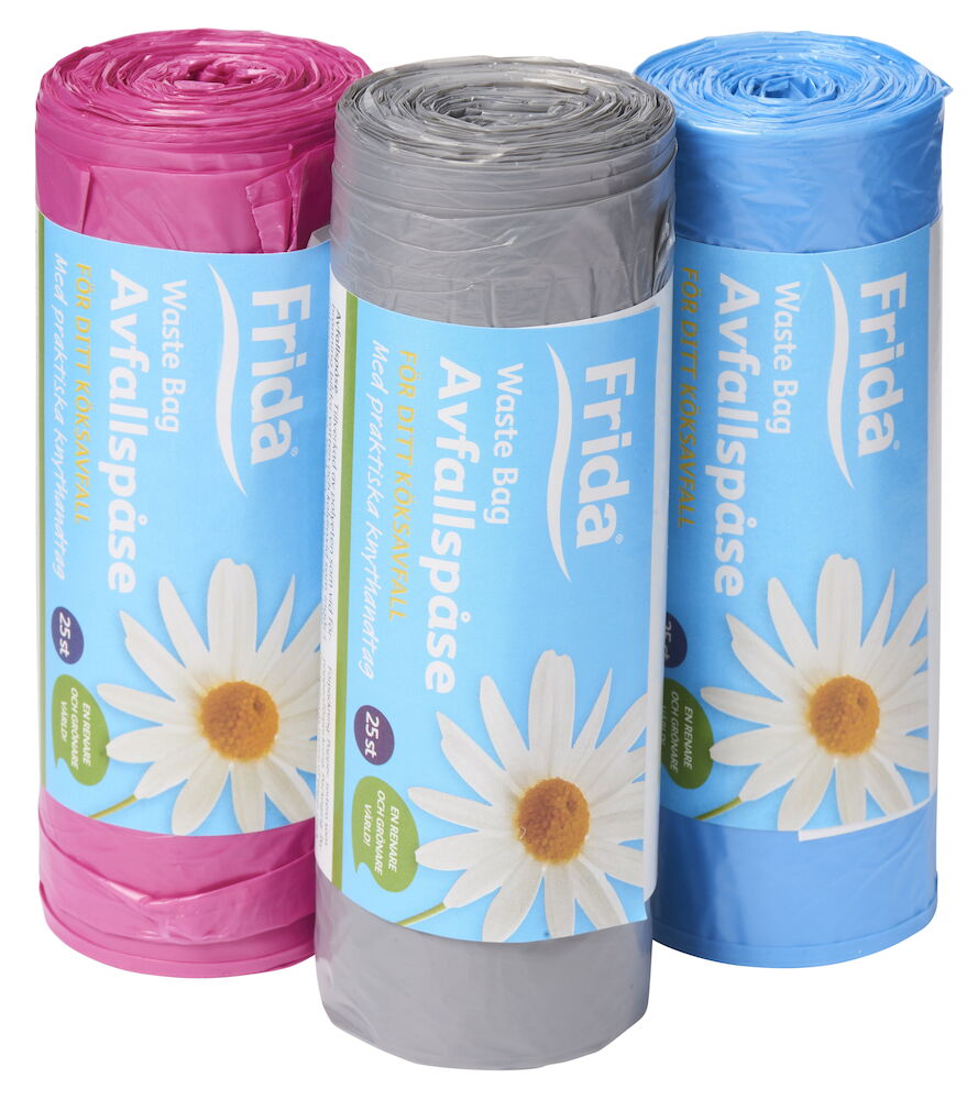 Avfallspåse Frida 25 l 25 -pack Multifärgad Med handtag
