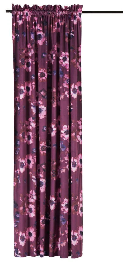 Gardinlängd Ines 135x220 cm Blackberry Polyestersammet 1-pack
