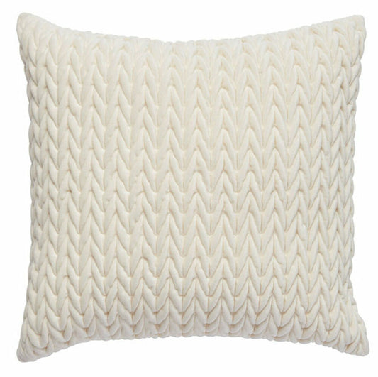 Prydnadskudde Twist 43x43 cm Vit Polyestersammet