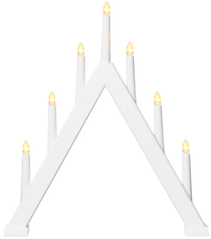 Adventsljusstake Mora 7 lampor Vit