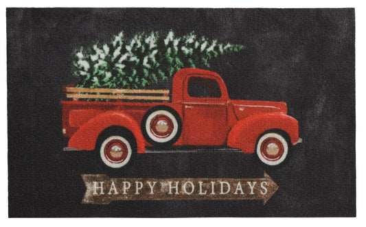 Dörrmatta Christmas car 45x75 cm Svart Återvunnen polyester