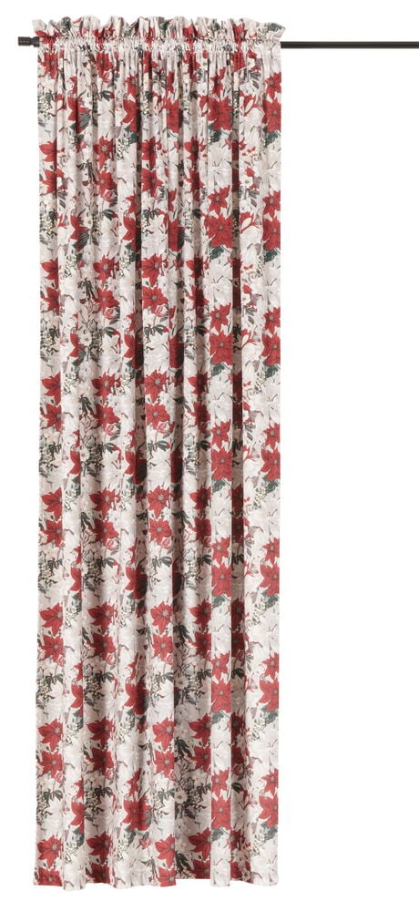 Gardinlängd Poinsettia 220x135 cm Natur Polyestersammet