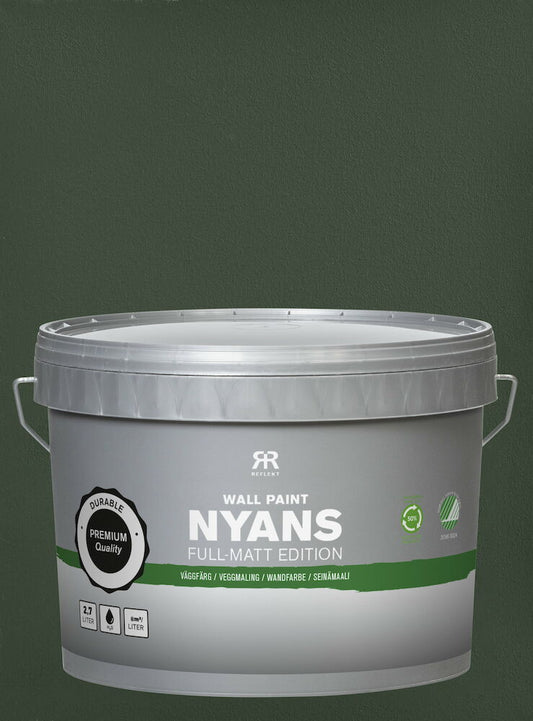 Väggfärg Nyans Full Matt Edition 2,7 liter Park Green Närmaste NCS-kod: S8010-G30Y
