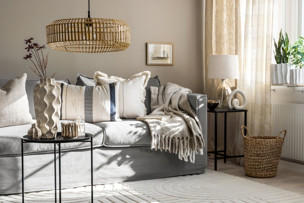 Kuddfodral Tuva Off-white Bomull Passar innerkudde 50x50 cm