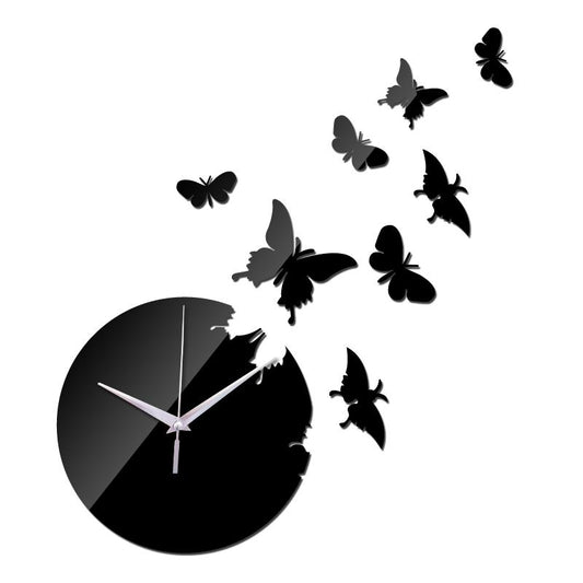 promotion acrylic stick Modern DIY wall clock mirror 3d crystal real clocks black watches Living Room