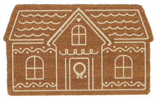 Dörrmatta Gingerbread house 45x75 cm Natur Kokosfiber