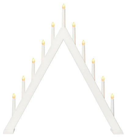 Adventsljusstake Mora 11 lampor Vit