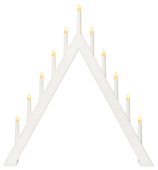 Adventsljusstake Mora 11 lampor Vit