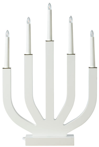 Adventsljusstake Linghed 5 lampor Vit