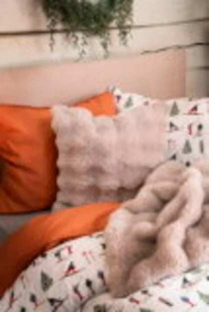 Kuddfodral Fluff Beige Polyester Passar innerkudde 50x50 cm