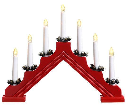 Adventsljusstake Viken 7 lampor Röd