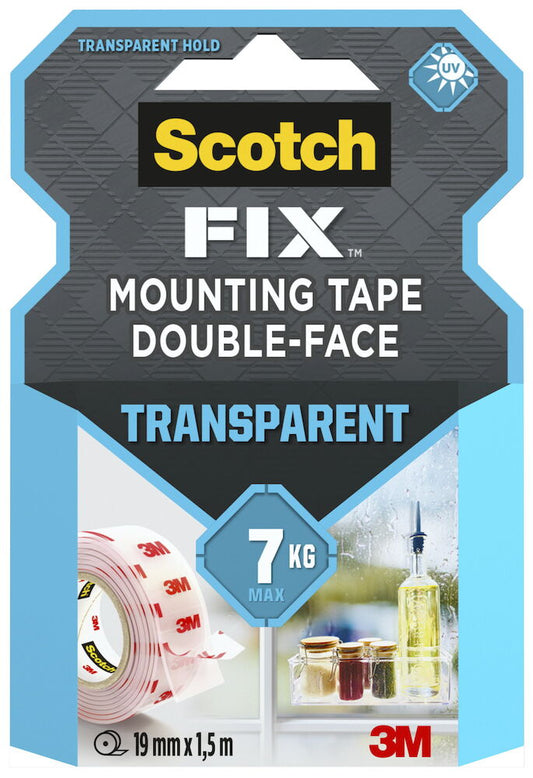 Monteringstejp Scotch-Fix 1,5 m x 19 mm Max 7 kg
