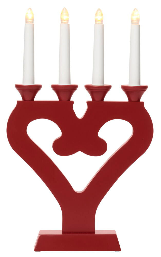 Adventsljusstake Vansbro 4 lampor Röd