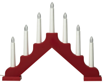 Adventsljusstake Romme 7 lampor Röd