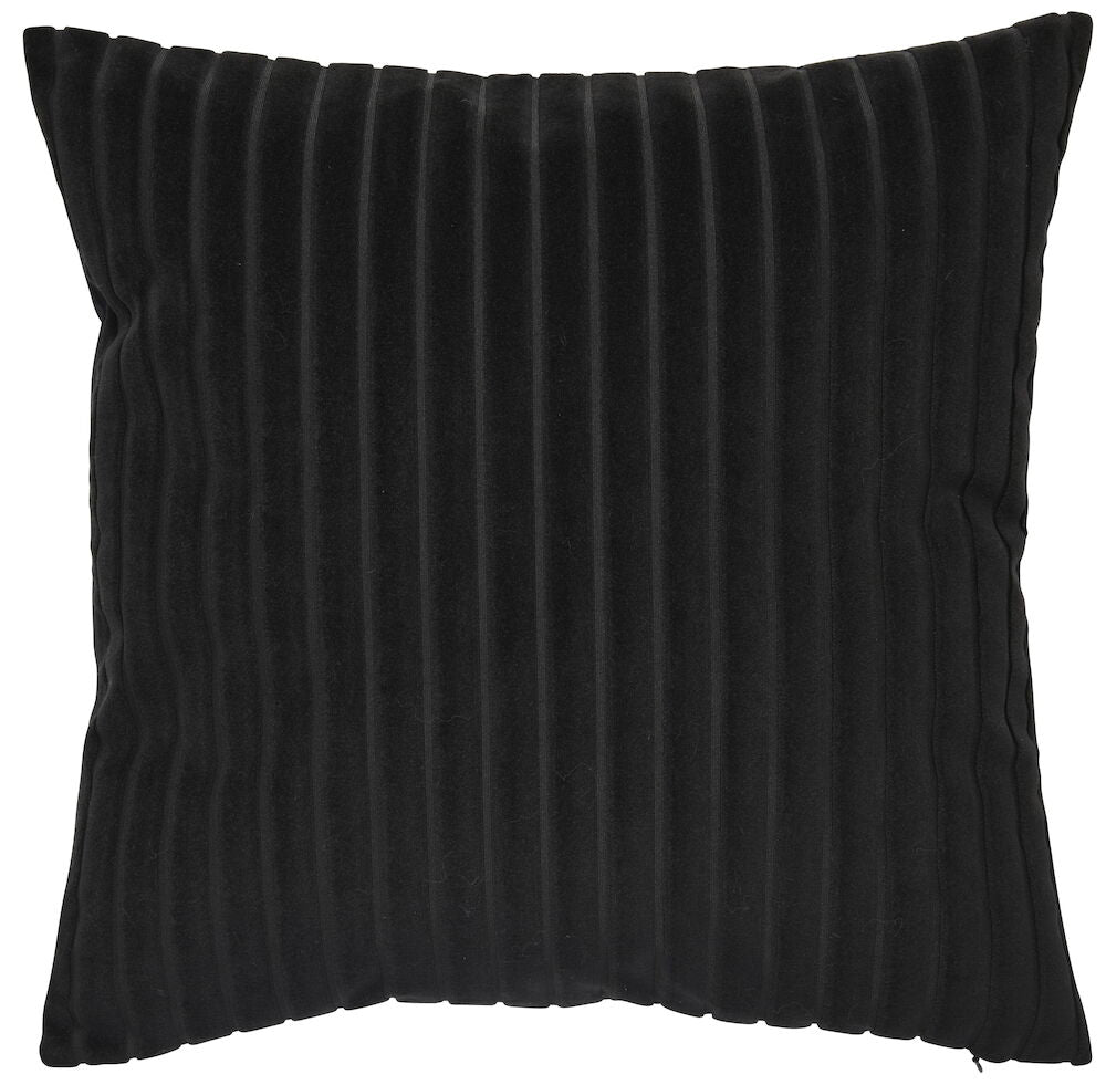Kuddfodral Line Svart Polyestersammet Passar innerkudde 50x50 cm
