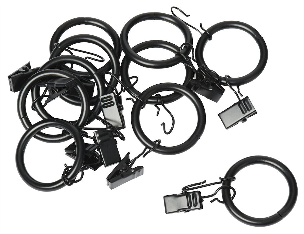Gardinring 10 -pack Svart