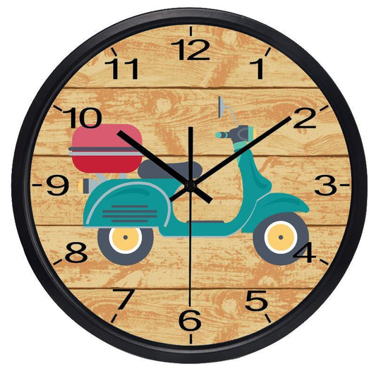 Retro Electric Car Girl Room Wall Clock Silent Decorative Vintage Watch