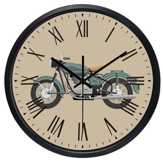 Home Decor Wooden Wall Hanging Clocks European Style Retro Car Pattern Digital Moto Wall Clock