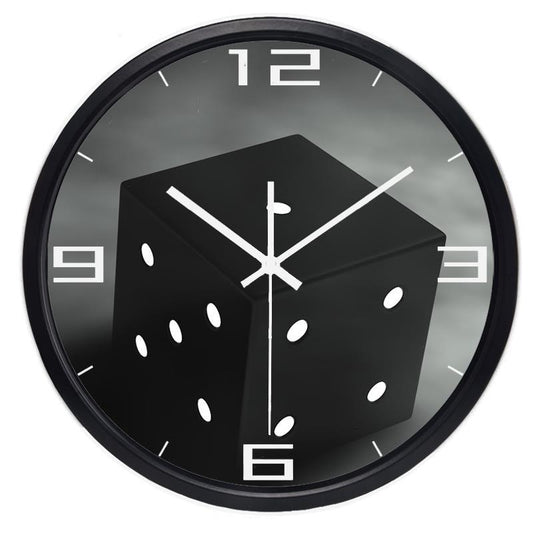 12inch 14inch Brand Modern Fashion Design Dice Square Wall Clock Black and White Hang Clock